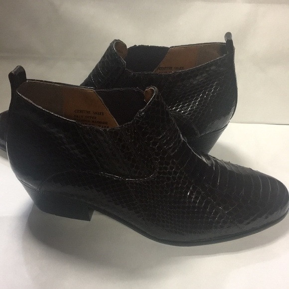Mens brown snakeskin ankle boots 7.5 - Picture 1 of 6